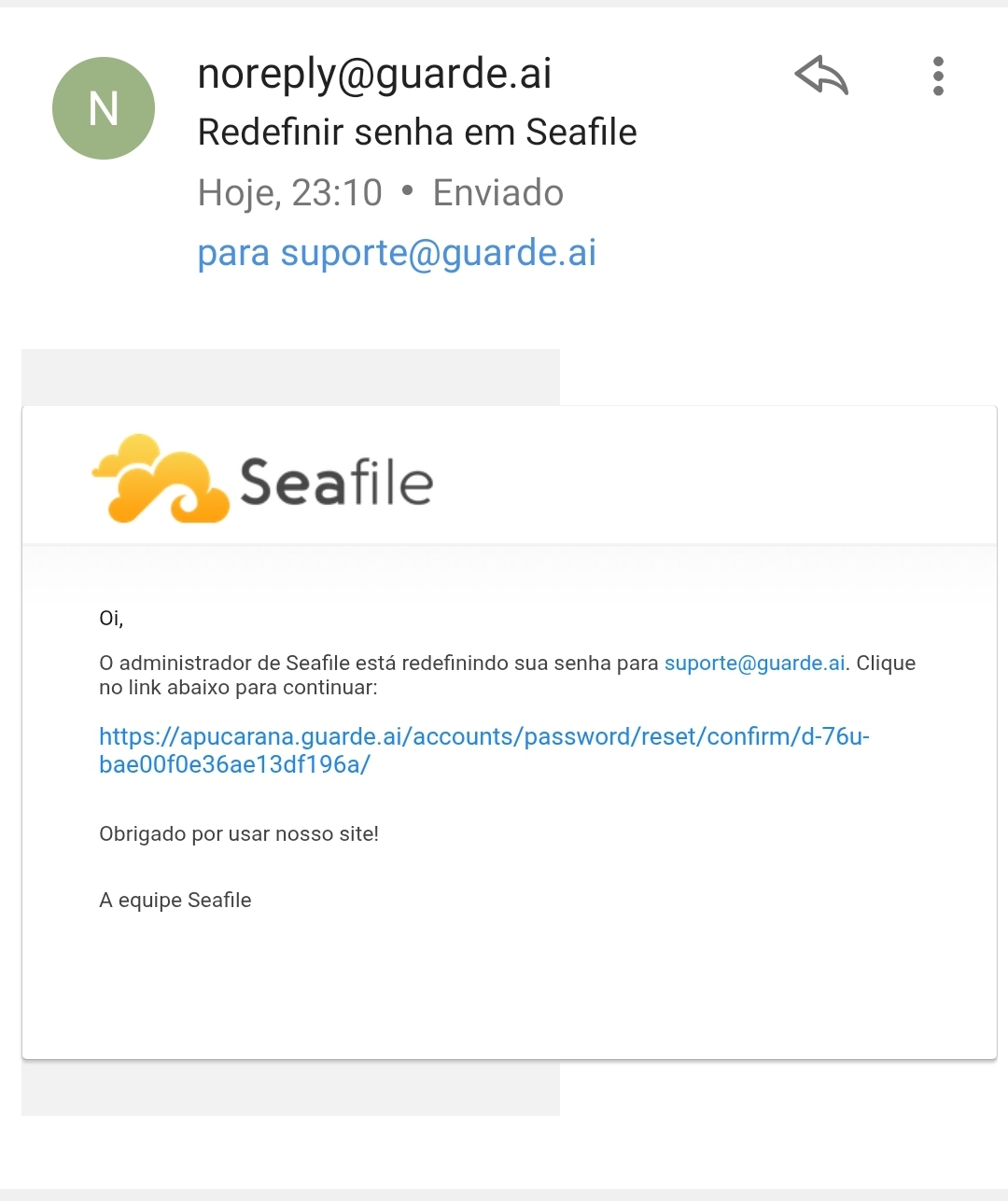 Verifique seu e-mail